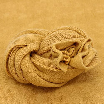 Newborn Photography Props Boys Girls Wrap Baby Photo Props Soft Knit Blanket Cloth (Ginger Yellow) - color: Ginger Yellow