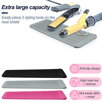1Pack Silicone Heat Resistant Mat Pouch for Hair Straightener, Curling Iron, Flat Iron and Hot Hair Tools Grey - color: Grey, size: 1 Pack