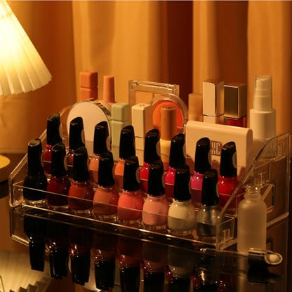 Jetec 2 Pcs Acrylic Card Display Stand Versatile Display for Trading Cards Greeting Card Sunglasses Organizer Nail Polish Holder Essential Oils Cosmetic Cases Eyewear Rack(4 Tiers Style) - style: 4 Tiers Style