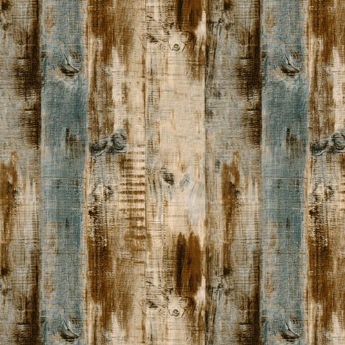 Wood Peel and Stick Wallpaper 17.3"×1200" Vintage Wood Grain Contact Paper Removable Self Adhesive Vinyl Wood Look Wall Paper for Bedroom Kitchen Cabinets Countertop - color: Brown/Blue, size: 17.3" x 1200"