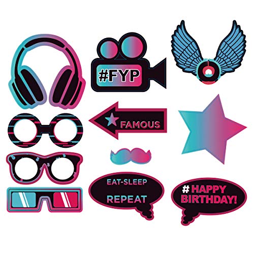 23Pcs Photo Booth Props for TIK Tok,Music Theme Party Supplies,Disco Music Party Decoration.