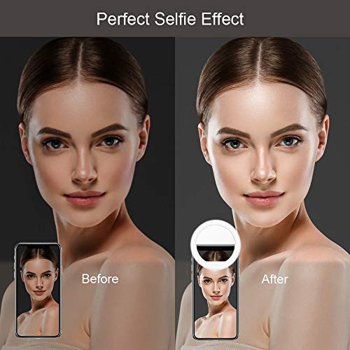 Selfie Ring Light, QIAYA Portable Clip Selfie Light with 36 LED for Smart Phone Photography, Camera Video
