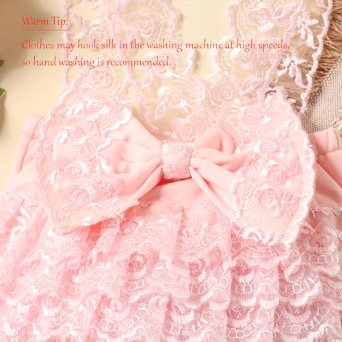 Ylsteed Newborn Photography Outfits Girl Newborn Photography Props Lace Romper Baby Photo Shoot Outfits Girls Photo Props (Strap Style - Pink) - color: Pink