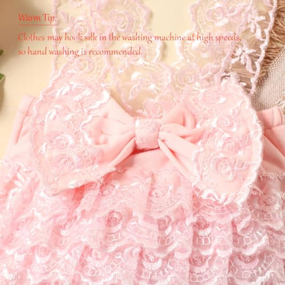 Ylsteed Newborn Photography Outfits Girl Newborn Photography Props Lace Romper Baby Photo Shoot Outfits Girls Photo Props (Strap Style - Pink) - color: Pink