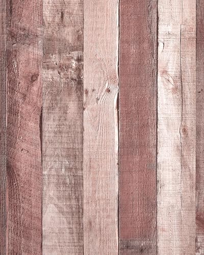 Amiya Wallpaper Peel and Stick 17.3" x 300"Rustic Wood Peel and Stick Wallpaper, Removable and Waterproof Vinyl Film for Wall, Shelf, Furniture, Natural Cinnamon Color, DIY Home Decor Contact Paper - color: Rustic Wood, size: 17.3" x 300"