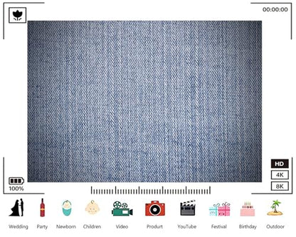 Trykid 7x5ft Light Blue Denim Backdrop Casual Textured Fabric Surface Photography Background Fashion Casual Event Tapestry Party Decoration Photo Studio Prop Fabric - size: 7x5ft