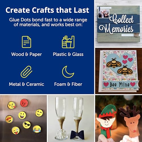 Glue Dots Double-Sided Removable Dots, 1/2'', Clear, 3 Pack includes 3 rolls of 200 (600 total dots) - size: 3 Pack, style: Removable Dots Roll
