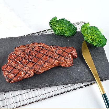 2Pcs Simulated Food Steak Artificial Lifelike Steak Fake Cooked Roast Beef Meat Model for Home Kitchen Cabinet Desk Shops Party Decor Sample Display Photography Props - size: free size
