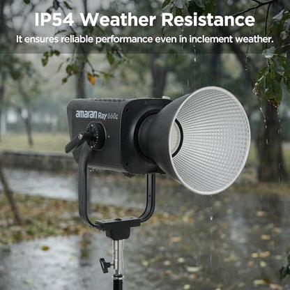 Amaran Ray 660c Full Color COB LED Video Light, 660W Powerful Studio Light with Integrated AC Power, IP54 Weatherproof, OmniColor Engine, 2,300K-10,000K, App/DMX Control, Bowens Mount Monolight - color: Ray 660c
