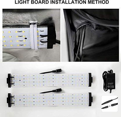 Photo Studio Light Box 24''x24'' with LED Lights, Collapsible Photography Photo Background Shooting Tents with 4 Photo Backdrops(Black, White, Blue,Green) 5500K US Plug - size: 24''×24''