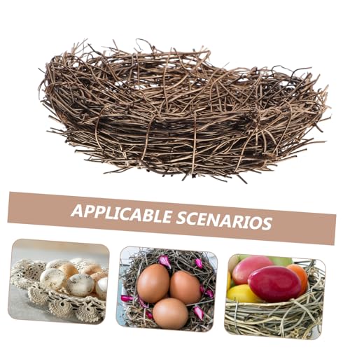 Hemobllo Bird Nest Decor Handmade Rattan Bird Nest for Easter Party Prop Photo Prop and Garden Decoration for Home and Event Styling