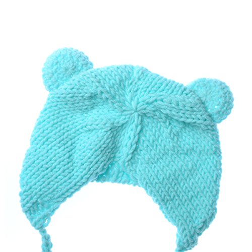 ECYC Newborn Baby Bear Hat Beanie with Bear Dolls Photography Accessories,Blue - color: Blue
