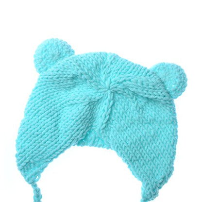 ECYC Newborn Baby Bear Hat Beanie with Bear Dolls Photography Accessories,Blue - color: Blue