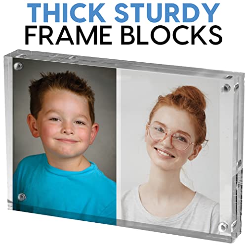 Mammoth DuraClear 4x6 Acrylic Picture Frame - Frameless & Thick Design - Ideal for Photos, Photo Cubes & Glass Picture Displays (5 Pack) - size: 4x6 Frame (5 Pack)