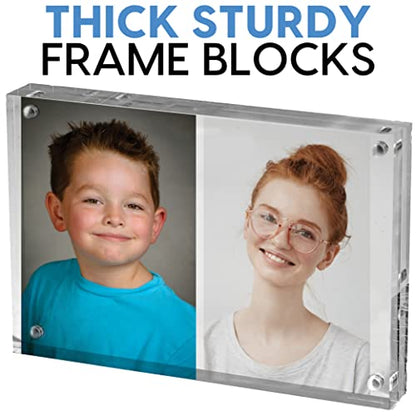Mammoth DuraClear 4x6 Acrylic Picture Frame - Frameless & Thick Design - Ideal for Photos, Photo Cubes & Glass Picture Displays (5 Pack) - size: 4x6 Frame (5 Pack)