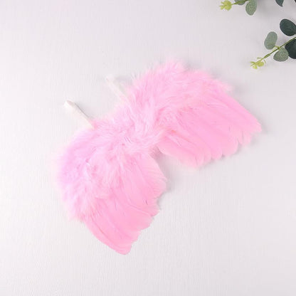 Holibeat 0-6M Newborn Baby Angel Wings with Feathers Newborn Photography Posing Props with a Headband (pink1) - color: pink1