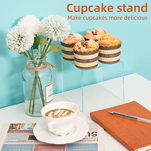 Acylic Riser Square Display Stand For Cupcakes, Arts and Crafts (Clear, 8P-4&5INCH) - color: Clear, size: 8P-4&5INCH