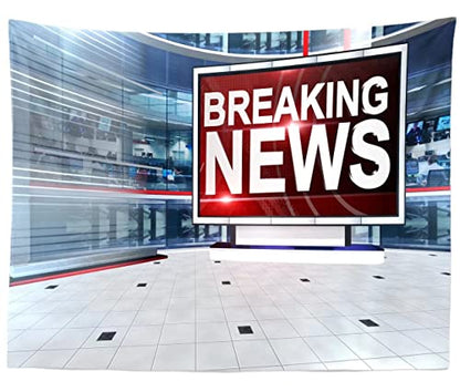BELECO Fabric News Broadcast Backdrop - 15x10ft TV Backdrop for Breaking News, Broadcasting, Conference, Journalism - size: 15x10FT