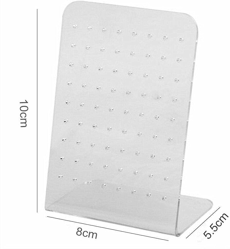 BWESOO White Earrings Stand Display Showing Showcase Rack Ear Cuff Studs Holder Hanger Hook 72 Holes 36 Pairs 72 Holes translucent Jewelry Towers