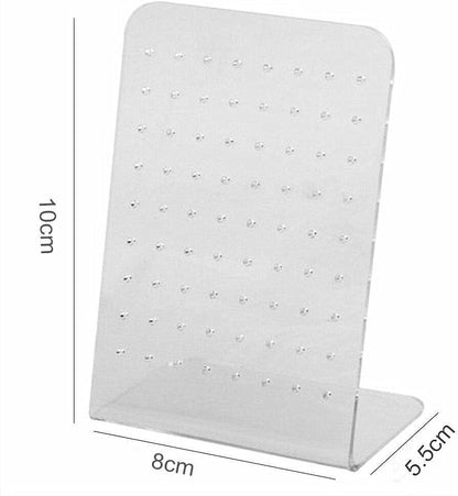 BWESOO White Earrings Stand Display Showing Showcase Rack Ear Cuff Studs Holder Hanger Hook 72 Holes 36 Pairs 72 Holes translucent Jewelry Towers