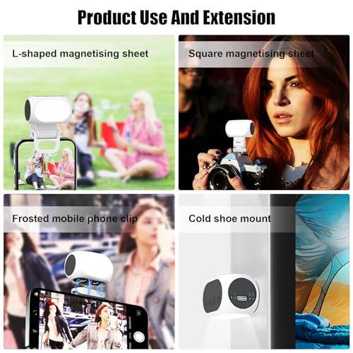 Magnetic Fill Light for Gimbal Stabilizer, Magnetic Light for DJI Gimbal Small Video Lights, 40 Led Portable Clip Cell Phone Selfie Lights, Rechargeable Selfie Lights with 3 Lights Modes