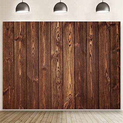 Wood Backdrops for Photography 10x8ft Brown Rustic Old Wooden Board for Birthday Party Wedding Baby Shower Photo Background Dark Brown Wood Plank Wall Backdrop Gender Reveal Decorations Studio Props