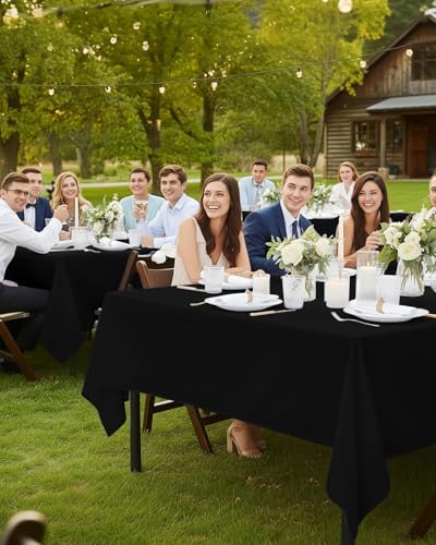 Utopia Kitchen Rectangle Table Cloth 1 Pack (60x84 Inches), Tablecloth Machine Washable, Polyester Table Cover for Dining, Buffet Parties, Picnics, Events, Weddings and Restaurants, Black - color: Black, size: 1 Pack 60x84 Inch Tablecloth
