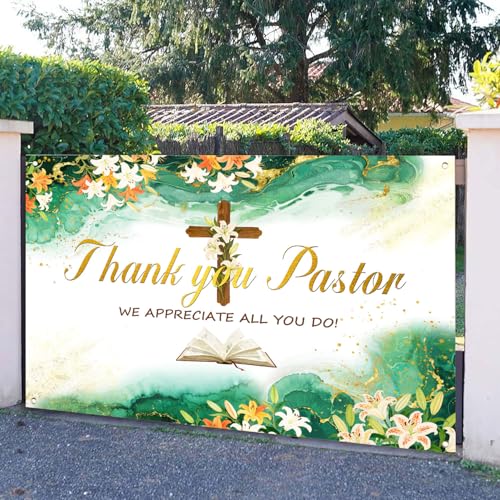 Thank You Pastor Backdrop Pastor Appreciation Day Photography Background Marble Texture Appreciation Decor Banner Church Events Celebrations Supplies Photo Booth Studio Props 10x7ft FU055YL - size: 10x7ft