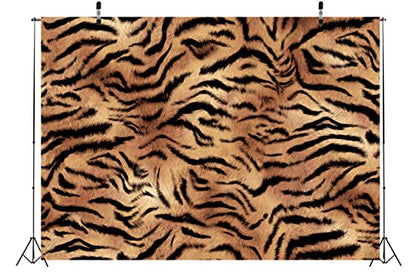 BELECO 10x8ft Fabric Tiger Print Backdrop for Photography Tiger Texture Fur Background Animal Print Backdrop for Birthday Party Decorations Banner Tiger Pattern Backdrop Photo Studio Props Wallpaper - size: 10x8FT