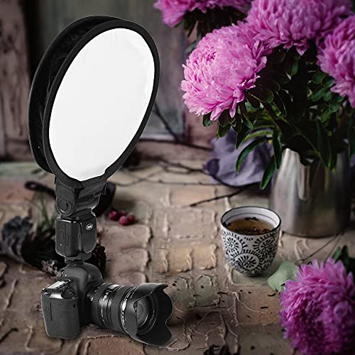 Foldable Flash Diffuser, Mini Portable Round Beauty Dish Flash Diffuser Softbox (40cm)
