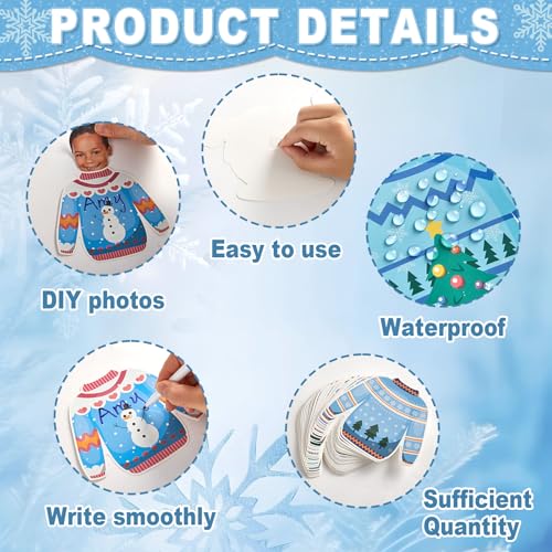 60pcs Winter Theme DIY Cutouts Sweater Bulletin Board Decoration Set Christmas Sweater Paper Cut-Outs Decor for Winter Holiday DIY Photo Craft Xmas Party School Classroom Wall Door Supplies - style: Winter Sweater