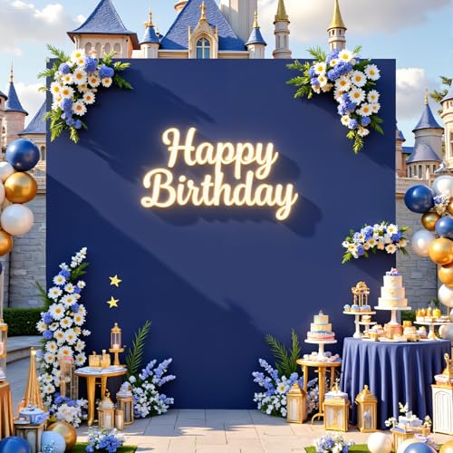 Navy Blue Square Arch Backdrop Cover 6.6x6.6FT, Double-Sided Stretchy Spandex Fabric Fits Square Arch Backdrop Stand, Navy Background Backdrop for Wedding Baby Shower Birthday Party Decorations - color: Navy Blue, size: 6.6 x 6.6FT