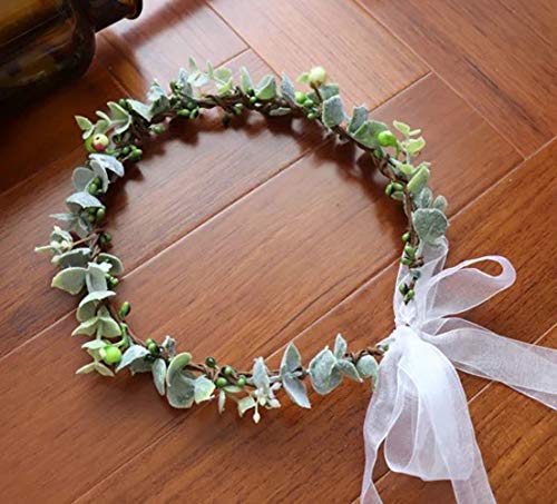 Greenery Leaf Crown Rustic Wedding Headpiece Bridal Headband Photo Prop - color: S-leaf