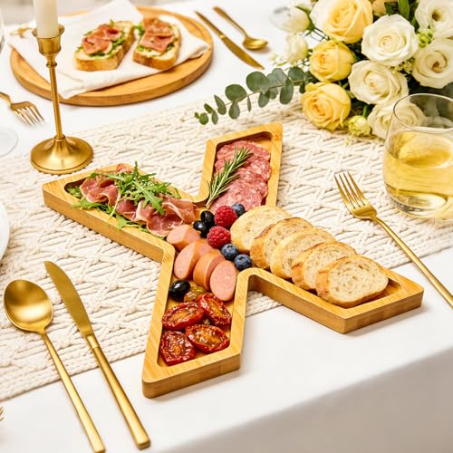 11" Wooden Letter X Platter Tray for Party Charcuterie Board Letters Serving Trays for Food Fruit Cupcake Reusable Fillable Dishes Plates for Birthday Anniversary Wedding Party Baby Shower Supplies - color: Letter X