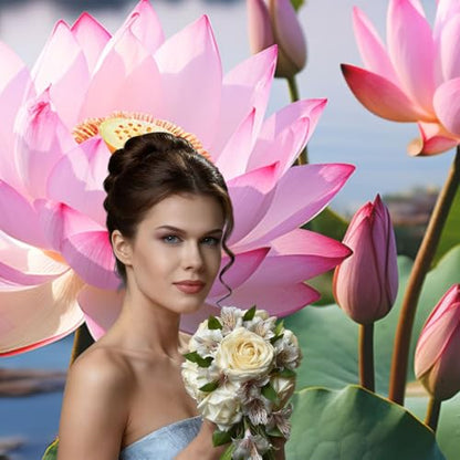 Lakeside Flowers Backdrop Background for Photography 5x7ft Photobooth Professional Photo Backdrop Curtains Video Photography Studio Photo Backgrounds Banner Booth Background Screen Parties - color: Lakeside Flowers