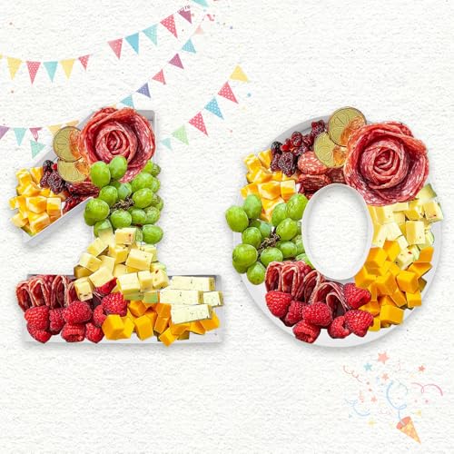 Charcuterie Cardboard Number Fillable Shaped Treat Decorative Box Anniversary Birthday Table Centerpiece (10 Style, 9inch) - size: 9inch, style: 10 Style