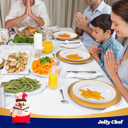 JOLLY CHEF 200 Pieces Gold Plastic Plates, 10 Inch Elegan Disposable Plates White Plate with Gold Rim,Plastic Plates for Christmas、Birthdays and Weddings - style: Gold-200
