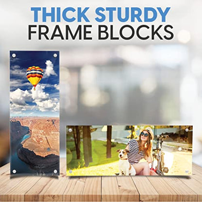 Mammoth DuraClear 4x10 Acrylic Frame - Frameless Panoramic Photo & License Display - Sleek, Modern Design for Elegant Decor - size: 4x10 Frame