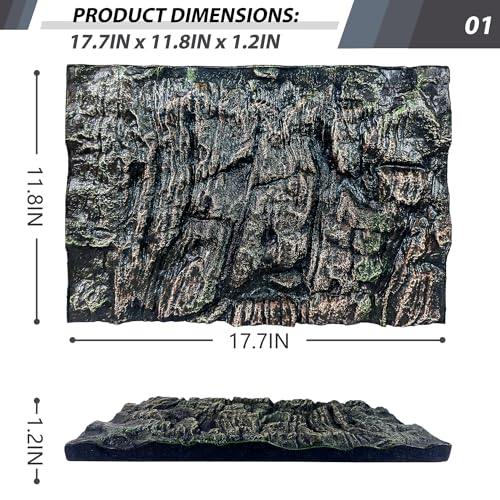 17.7x11.8in Rock Terrarium Background,3D Reptile Tank Background Board,Amphibian Stereo Backdrop Wall,Lizard Snake Gecko Spider Fish pet silo Background Decorative Panel(Paleyellow) - color: Paleyellow 1P