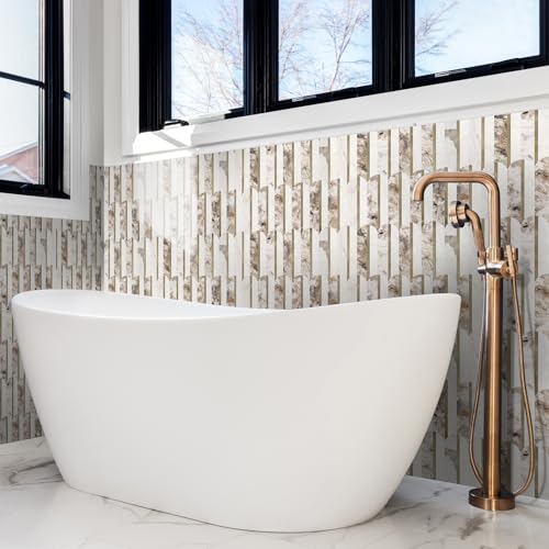 10-Sheet Fish Scale Peel and Stick Backsplash for Kitchen Wall Tiles,12 inches Brown Marble Mixed Metal Gold 3D PVC Wall Tile Stick on Backsplash for Kitchen and Bathroom - color: Brown Marble Mixed Metal Gold
