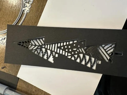 Lapoo Festivals Metal Cutting Die for Scrapbooking - Durable, Cut Stencils for DIY Scrapbook Photo Album Decorative Paper Card, Card Making Supplies, Embossing (Half Christmas Tree 5.2 x 1.4 in) - style: Half Christmas Tree 5.2 x 1.4 in