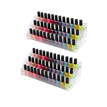 3 Tiers 2PCS Clear Acrylic Nail Polish Holder Essential Oils Stand Lipstick Makeup Desktop Organizer Candy Storage Retail Store Display Brochure Space Saver Agentia Container Exhibition Sample Show - size: 3 Floors 2 Sets