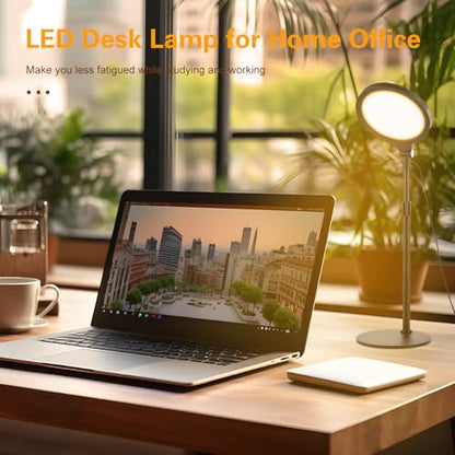 Desk Lamp for Home Office, Zoom Lighting for Computer, Height-Adjustable Video Conferencing Light, Eye-Care LED, Desk Light for Video Calls, USB Charging, Ideal for Study, Work, Reading, 2-Pack Set