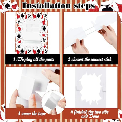 Novabright Wonderland Tea Party Decorations Casino Theme Photo Booth Frame Vegas Party Decorations Casino Night Decoration Poker Photo Booth Props for Las Vegas Decor Birthday, 23.6" x 15.7" - style: Playful
