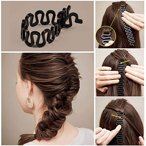 TsMADDTs Hair Braiding Tools, Hair Styling Kit with Topsy Tail Tools and French Braiders for Ponytail
