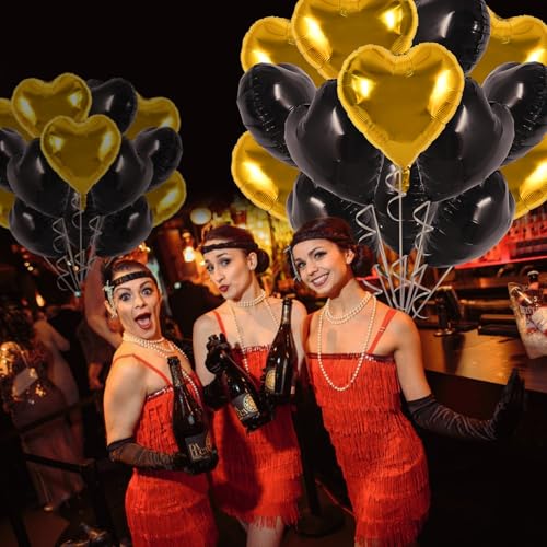 TONIFUL 30Pcs 18 Inch Gold Heart Balloons Gold Heart Shape Foil Mylar Balloons Decoration for Birthday Valentine's Day Wedding Bridal Shower Anniversary Engagement Party Supplies - color: Gold