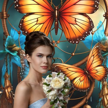 Dream Catcher Butterfly Backdrop Background for Photography 5x7ft Photobooth Professional Photo Backdrop Curtains Video Photography Studio Photo Backgrounds Banner Booth Background Screen Parties - color: Dream Catcher Butterfly