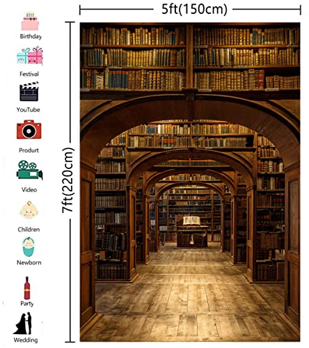 5X7ft Wizard School Backdrop Magic Library Photography Background for Portrait Photo Studio Props Background - size: 5X7ft