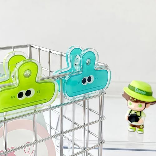 4-Pack Cute Mini Chip Bag Clips - Colorful Plastic Food Bag Clamps, Reusable Sealing Clips for Snacks, Photos, Crafts, and Kitchen Organization (Small Clothespin Style)