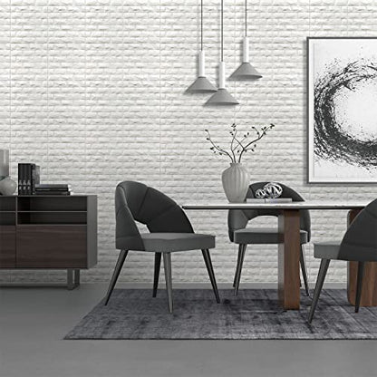 3D Wall Panels Peel and Stick 11PCS White Foam Brick Wallpaper for Bedroom Faux Stone Wall Panel Self-Adhesive Wallpaper (11PCS-10.65 Sq Ft, White) - color: White, size: 11pcs-10.65 Sq Ft